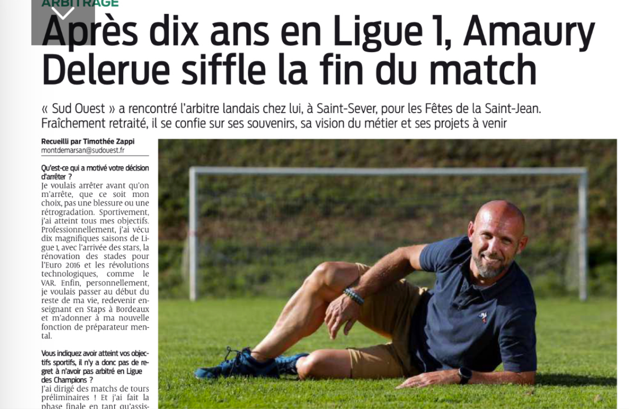 « Fin de carrière internationale » Article dans le journal Sud-Ouest