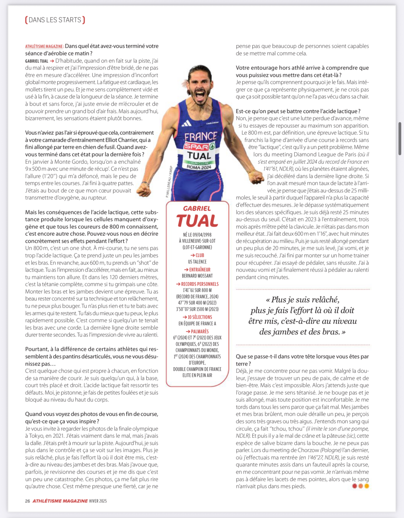 Le 800m est une course de lions